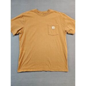 Carhartt Men's Original Fit Long Sleeve Pocket T Shirt Tan Size Large K87 BRN